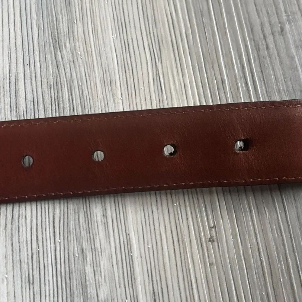Vintage Coach Black Genuine Leather Preppy Belt  Silver Hardware 36 Inch
